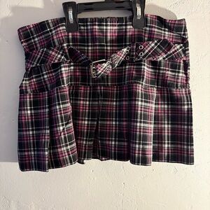 No Boundaries Pink and Black Plaid Skirt SIZE 13 JRS